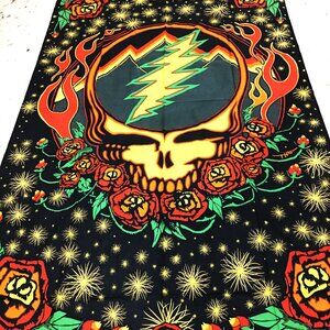 Grateful Dead Steal Your Face Tapestry Black Background 60-x80